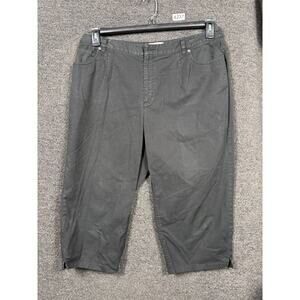 Talbots Capri Pants Womens Size 16W Black Stretch High Rise